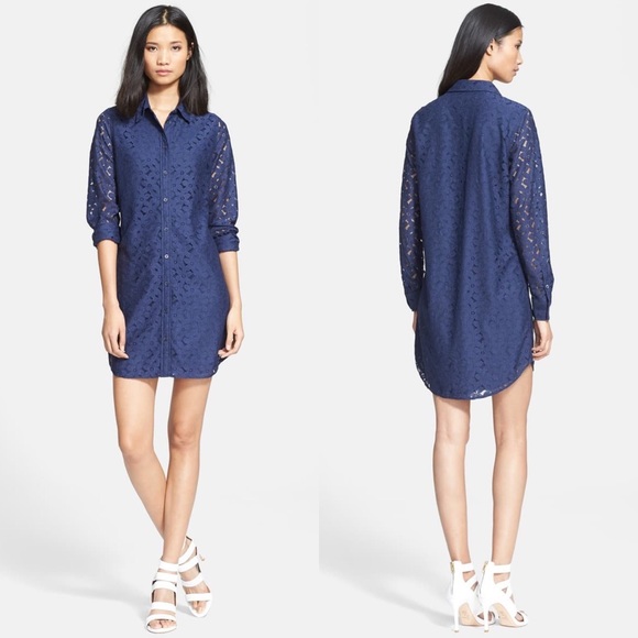 Equipment Dresses & Skirts - Equipment Femme Brett Floral Lace Shirtdress XS